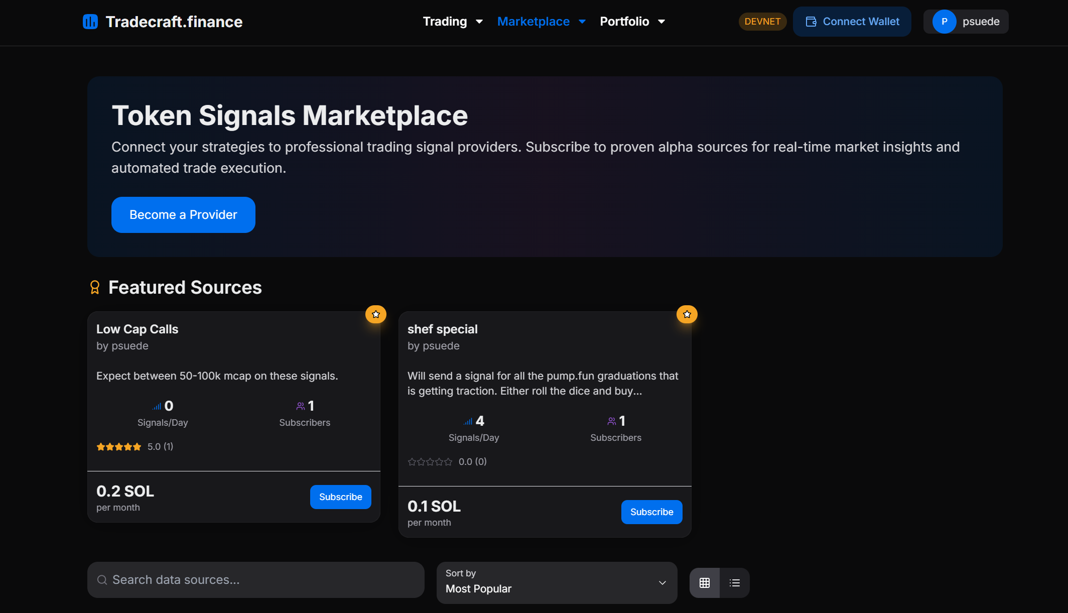 Signal Monetization Platform